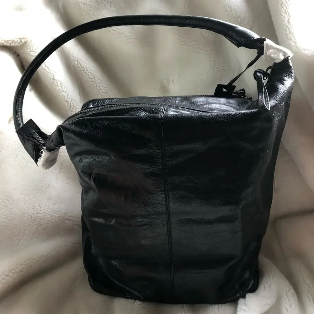 NWT Latico Leather black white color block Dee Dee shoulder bag